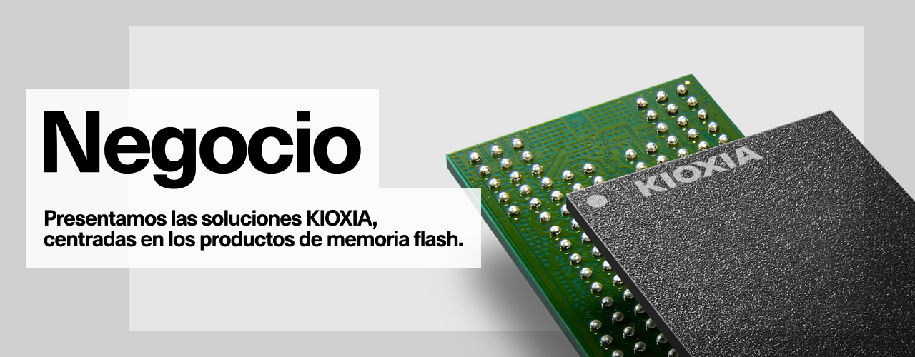 negocio Presentamos las soluciones KIOXIA, centradas en productos de memoria flash.