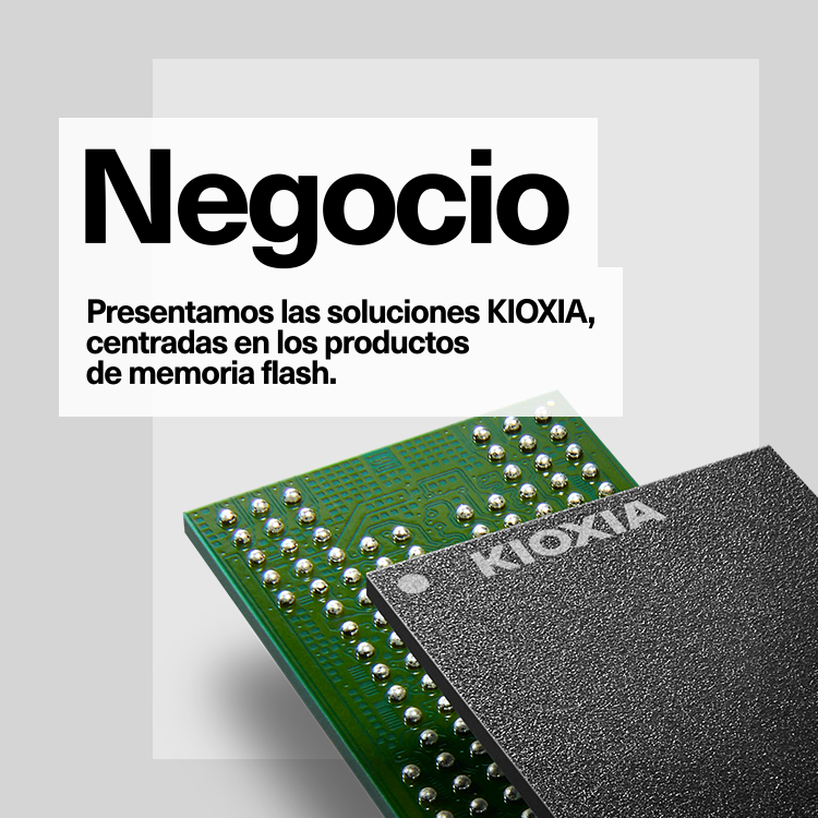 negocio Presentamos las soluciones KIOXIA, centradas en productos de memoria flash.